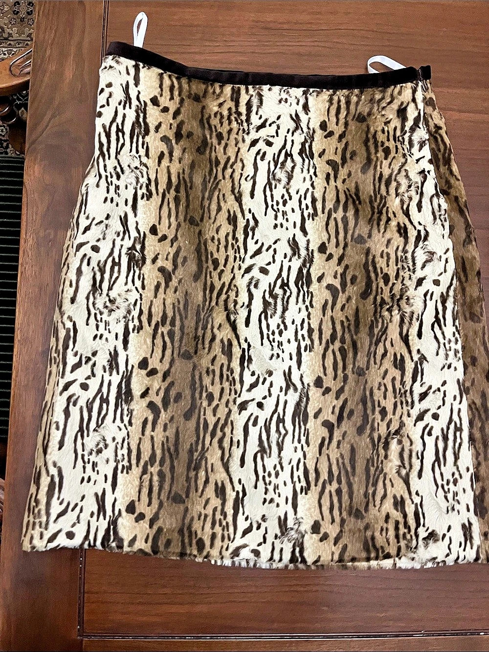Charles Gray London Leopard Print Faux Fur Skirt pencil Skirt Size 10